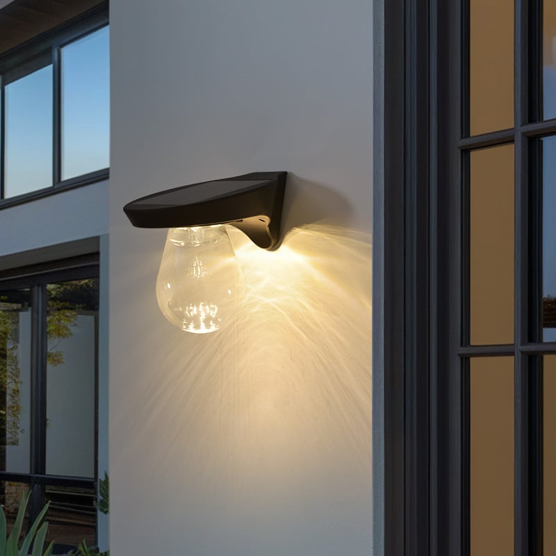 Solarna zidna svjetiljka za vanjsku upotrebu, sferična LED rasvjeta za vrt i balkon, IP65, 7W