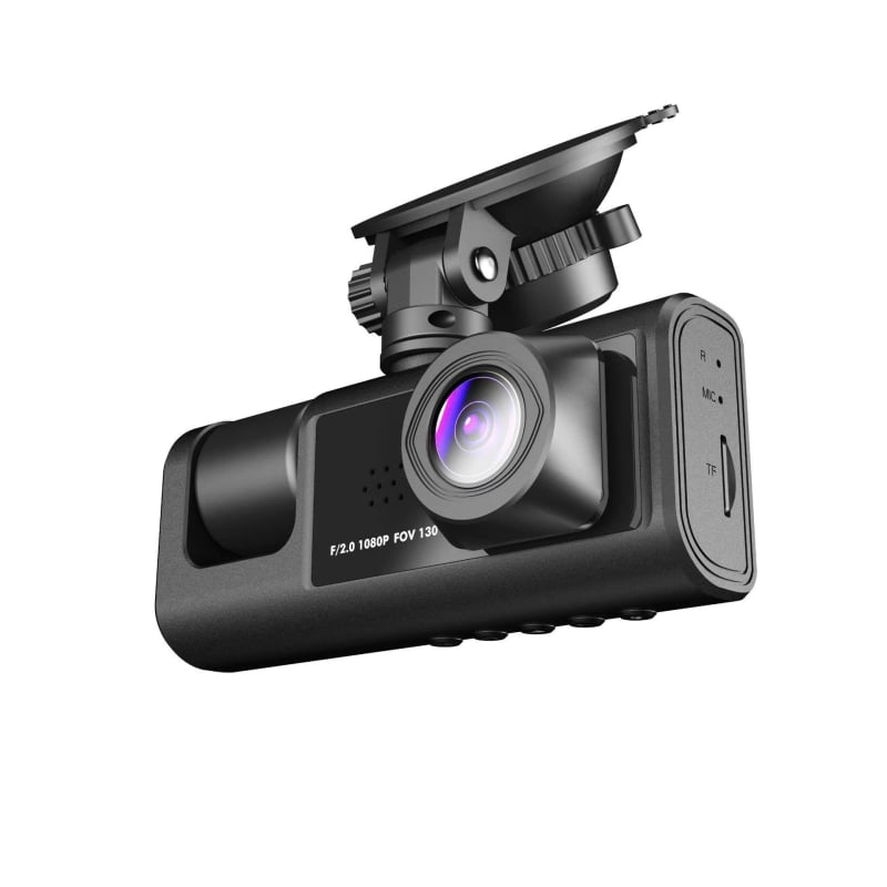 Dash cam 2 ιντσών με τρεις φακούς για εμπρός, εσωτερικό και πίσω, 1080p, Wi‑Fi παρακολούθηση