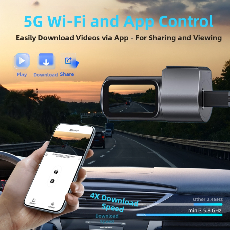 Skrytý mini Wi-Fi palubný kamerový záznamník s duálnym záznamom, 4K+4K, Ethernet, zadná kamera, GPS určovanie polohy