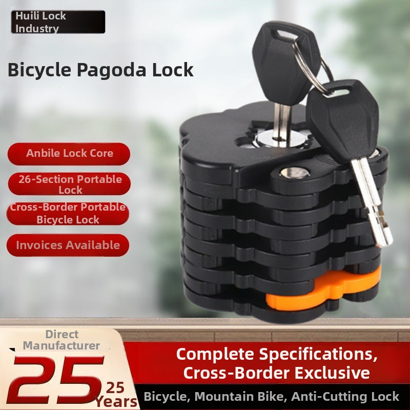 HL TL800-A Pagoda štýlu, 26-článkový reťaz proti rezaniu, skladací zámok pre horské bicykle