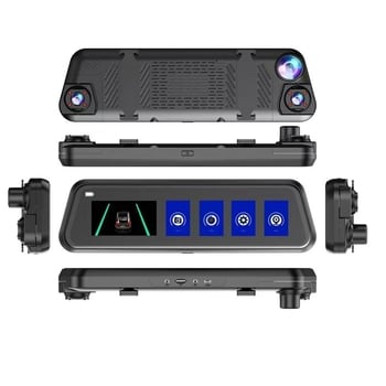 Dash cam αυτοκινήτου 10 ιντσών με HD νυχτερινή όραση, εικόνα αντίστροφης κίνησης και τετρακαναλικό streaming για τον καθρέφτη οπισθοπορείας