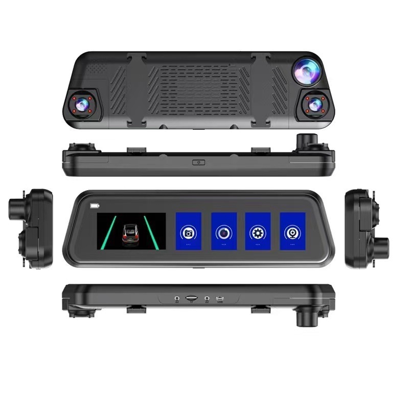 Dash cam αυτοκινήτου 10 ιντσών με HD νυχτερινή όραση, εικόνα αντίστροφης κίνησης και τετρακαναλικό streaming για τον καθρέφτη οπισθοπορείας