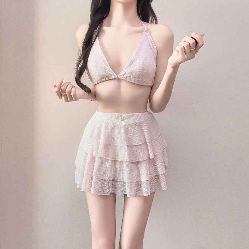 Čipkasti dvodijelni bikini u korejskom stilu za žene s pokrivačem