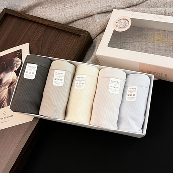 Meiliqiao ženske menstrualne gaćice od pamuka, zaštita od curenja, srednji uspon, trokutasti kroj, paket od 5 komada