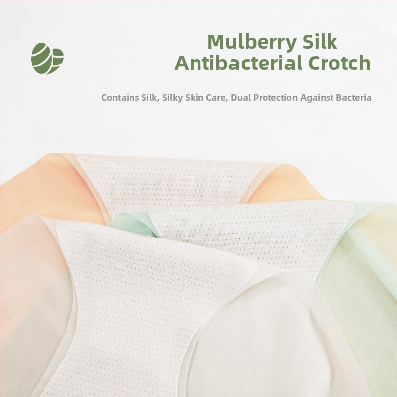 Letné ultra tenké bezšvové dámske spodné nohavičky z ice silk, 7A mulberry silk, trojuholníkové, stredný pás