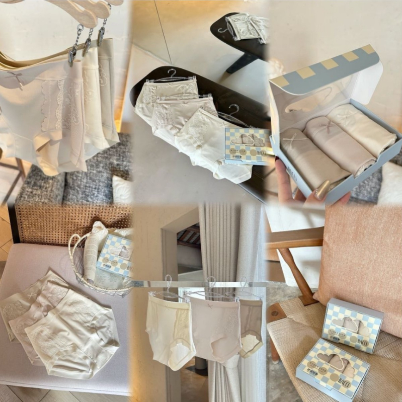 Ženske gaćice s visokim strukom od Lyocell Silk, antibakterijske, čipka, lagana kontrola trbuha