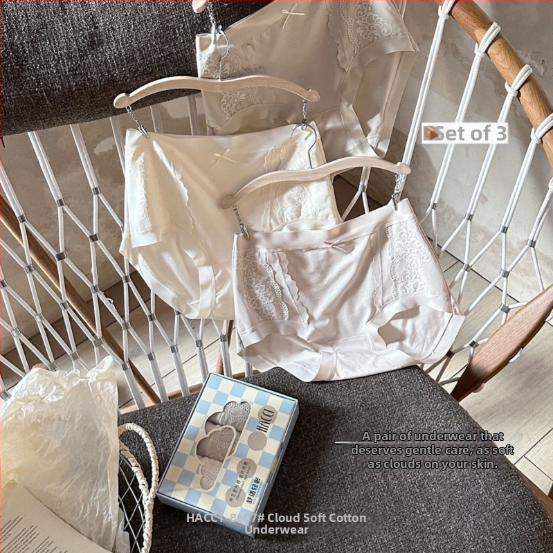 Ženske gaćice s visokim strukom od Lyocell Silk, antibakterijske, čipka, lagana kontrola trbuha