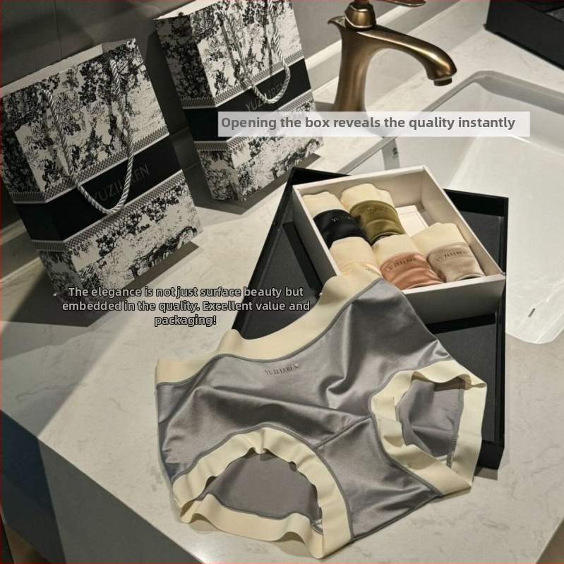 6-dijelni set ženskih gaćica od najlona s Mulberry silk uloškom, antibakterijske, prozračne, nježne prema koži, srednji pojas, jedne boje, trokutasti kroj