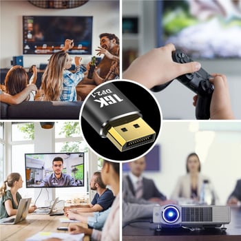 DP 2.1 гейминг DisplayPort кабел - 16K@60Hz, 8K@240Hz, 80Gbps, 360Hz висока честота на опресняване