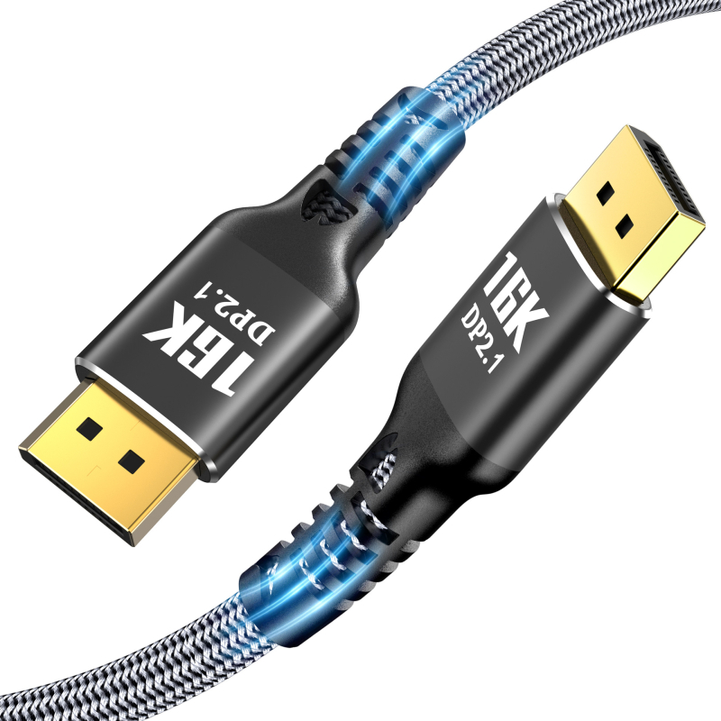 DP 2.1 гейминг DisplayPort кабел - 16K@60Hz, 8K@240Hz, 80Gbps, 360Hz висока честота на опресняване
