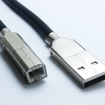 Черен USB кабел за принтер, изцяло меден, USB Type-B квадратен порт, дължина 1.5 м