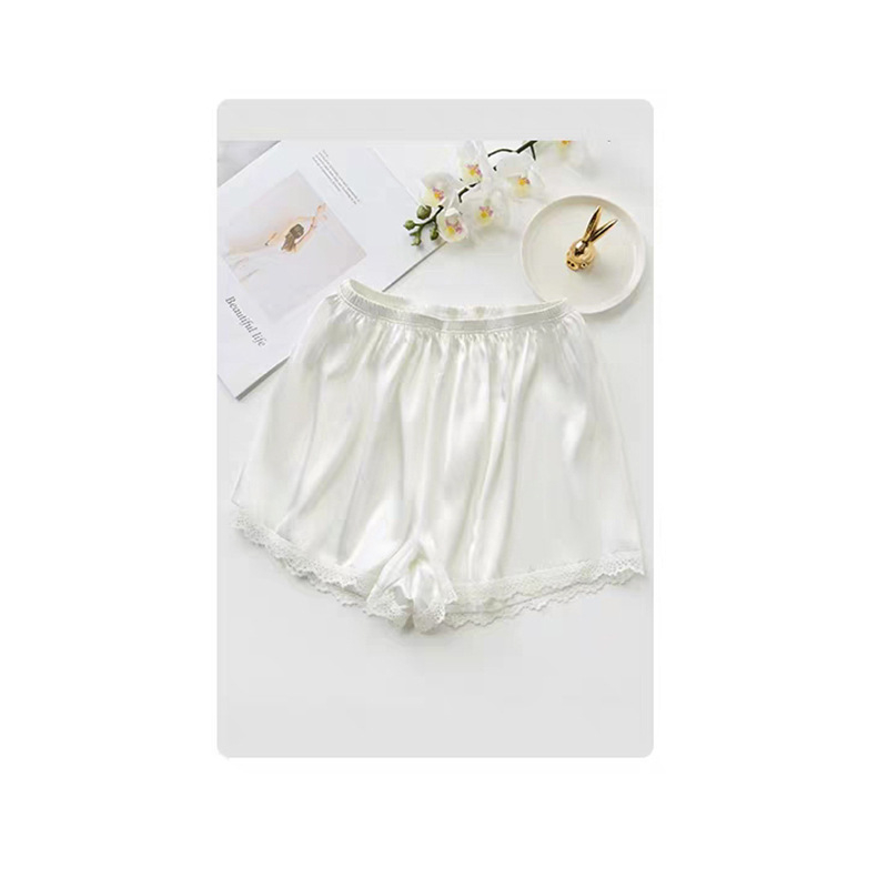 Pantaloni capri din dantelă pentru femei, protecție împotriva transparenței, materiale subțiri de vară, satin imitatie, croială lejeră, pentru purtare în exterior