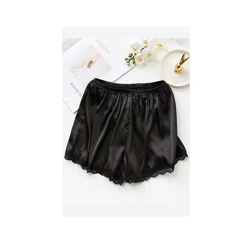 Pantaloni capri din dantelă pentru femei, protecție împotriva transparenței, materiale subțiri de vară, satin imitatie, croială lejeră, pentru purtare în exterior
