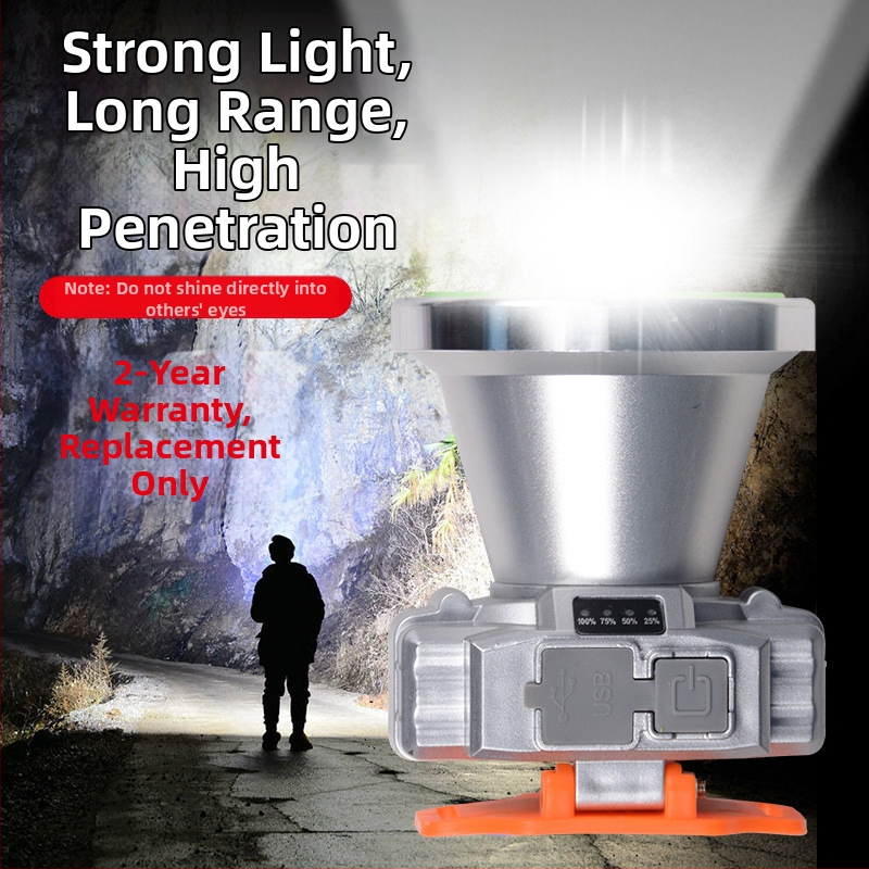 LED φακός για ψάρεμα με κράνος, εξωτερικός, με επαναφορτιζόμενη μπαταρία λιθίου, εξαιρετικά φωτεινός, μακροχρόνια αυτονομία