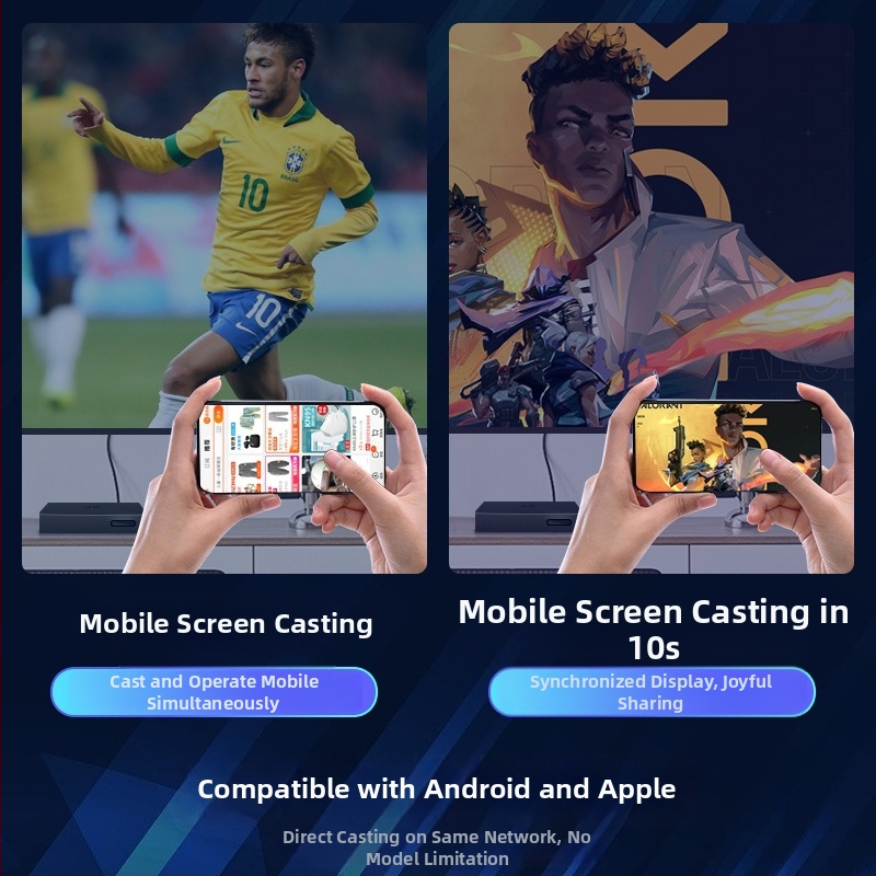 Inteligentná bezdrôtová Wi‑Fi TV krabička, 4K sieťový set‑top box, zrkadlenie obrazovky, vhodná pre prehrávače