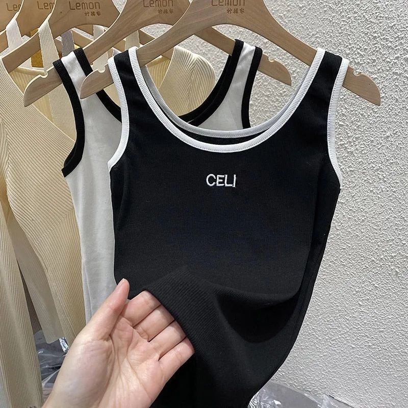 Ženski bezrukavni top s ispisom teksta, sportski stil, ljetop