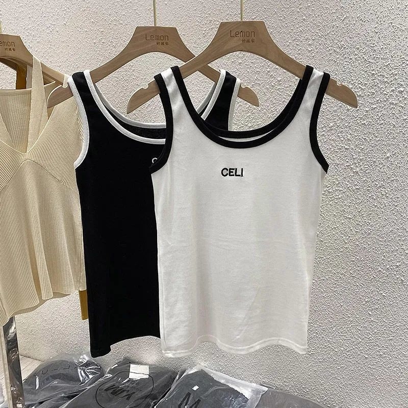 Ženski bezrukavni top s ispisom teksta, sportski stil, ljetop