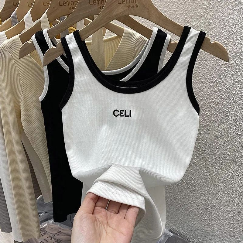 Ženski bezrukavni top s ispisom teksta, sportski stil, ljetop