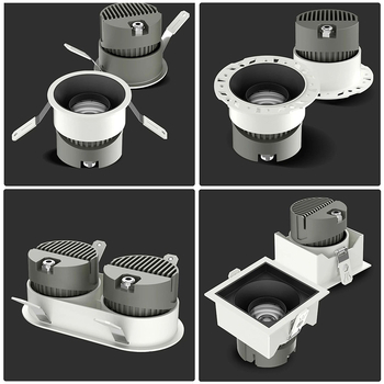 Ugrađena LED spot svjetiljka za dnevni boravak, ugrađeni stropni downlight, anti-glare, COB wall washer s 75 rupa