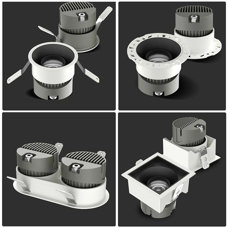 Ugrađena LED spot svjetiljka za dnevni boravak, ugrađeni stropni downlight, anti-glare, COB wall washer s 75 rupa