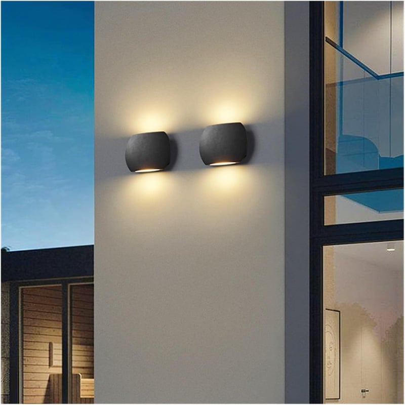 LED външна стенна лампа с две глави, двойно насочено осветление, IP65 водоустойчива