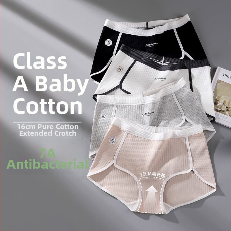 Ženske bokserice od pamuka, plus veličina, pamuk klase A, antibakterijske, prozračne, sportski stil, produženi preponski dio.