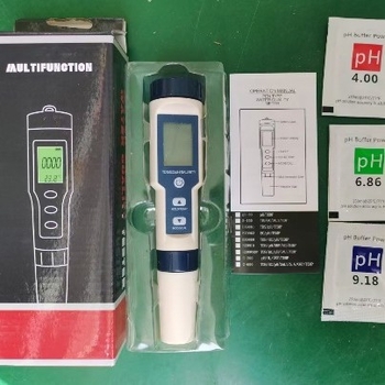 Prijenosni analizator kvalitete vode – 5 u 1: EC vodljivost, TDS, pH, kiselost, slanost