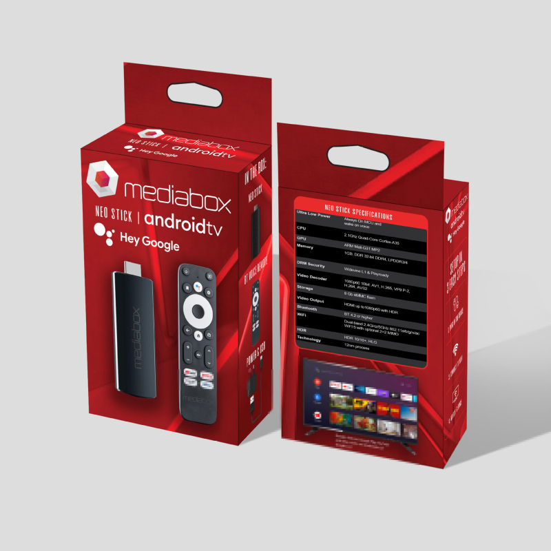 Mediabox Box TV Smart Google certificat Neo Stick 1GB RAM 8GB ROM
