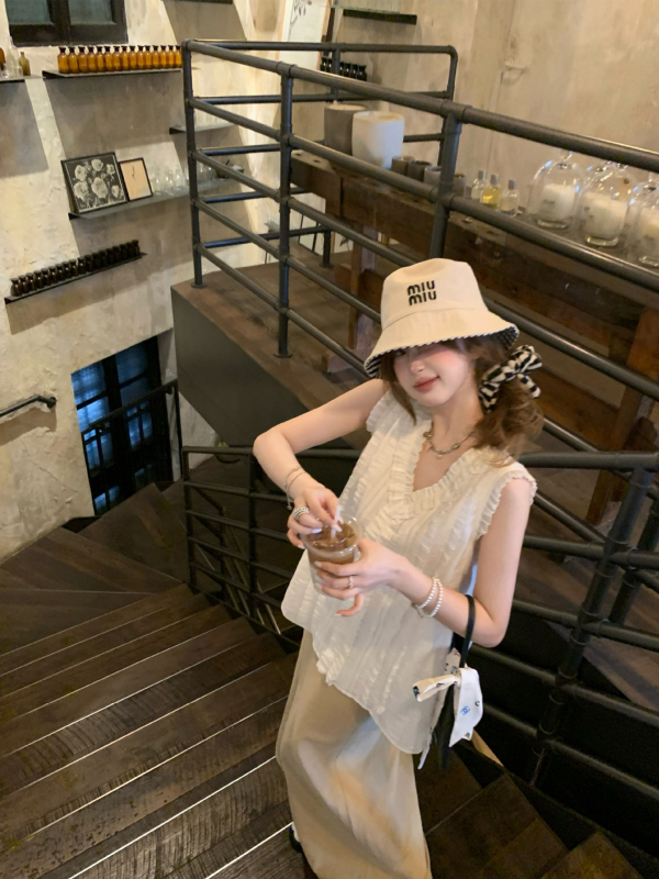 Aaaaxbbb Bourbon Whiskey Tencel-Linen Čipka Bez Rukava s V-izrezom, Ležerno krojene