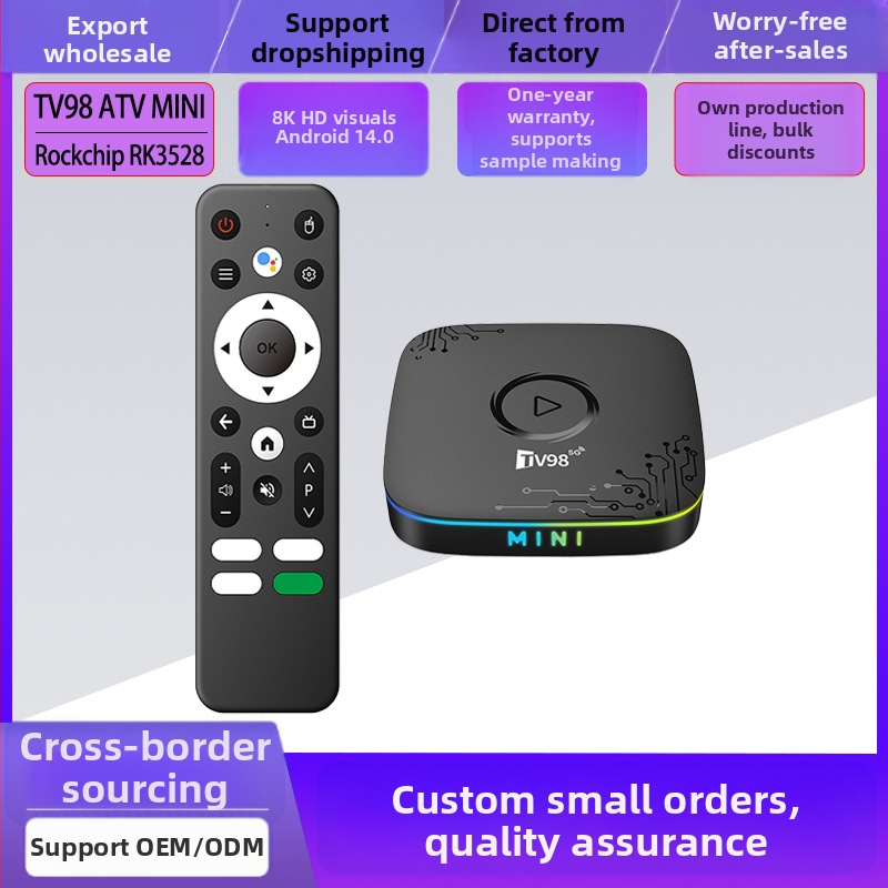 Tv98 ATV Mini Android 14 dvojpásmový set-top box s HDMI, 8K sieťový mediálny prehrávač