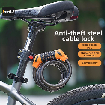 Zámok na horské bicykle s kódovým zámkom proti krádeži, prenášací oceľový káblový zámok pre elektrické bicykle, príslušenstvo k bicyklu