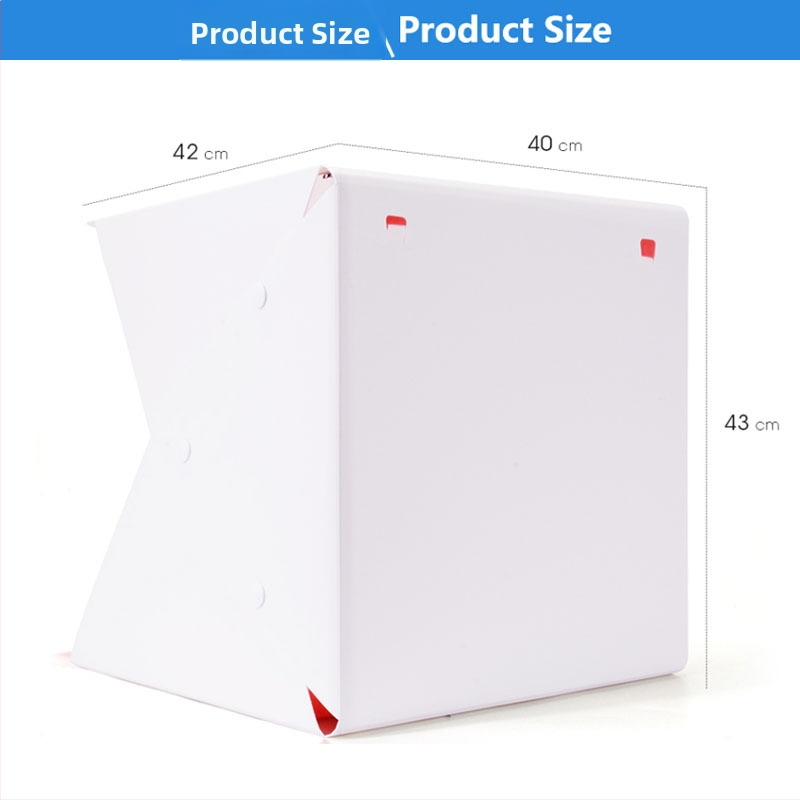 40 cm skladací štúdiový softbox s dvomi lampami, nastaviteľná jas, profesionálne osvetlenie pre fotografovanie, vrátane 4 farebných pozadí