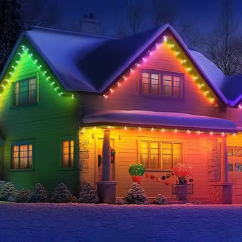 RGB декоративна лампа за дворните стрехи, Bluetooth гласово управление, външно декоративно осветление