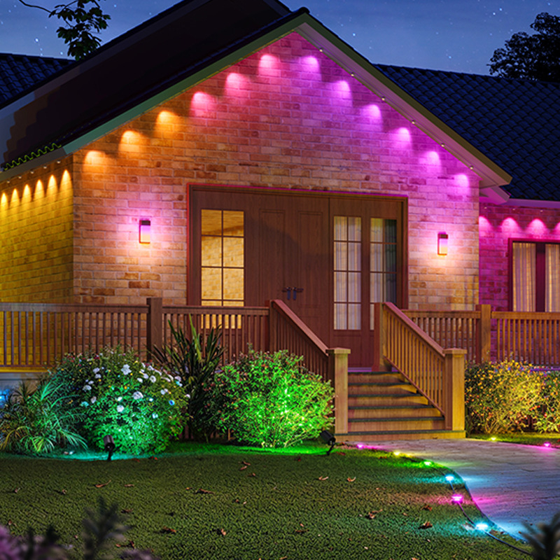 RGB декоративна лампа за дворните стрехи, Bluetooth гласово управление, външно декоративно осветление