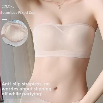 Ženski grudnjak bez naramenica, push-up, bez žice, bandeau stil, sprječava proziranje