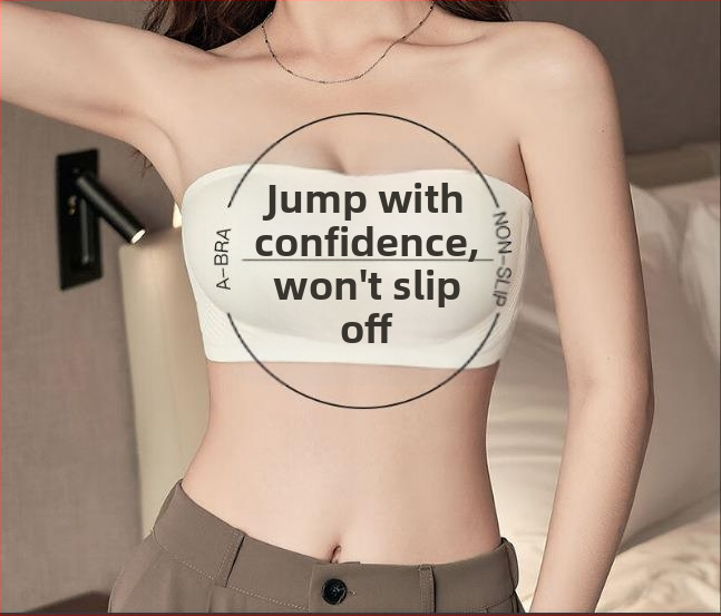 Ženski grudnjak bez naramenica, push-up, bez žice, bandeau stil, sprječava proziranje