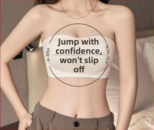 Ženski grudnjak bez naramenica, push-up, bez žice, bandeau stil, sprječava proziranje