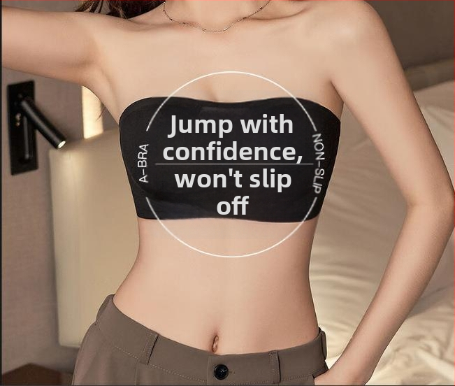 Ženski grudnjak bez naramenica, push-up, bez žice, bandeau stil, sprječava proziranje