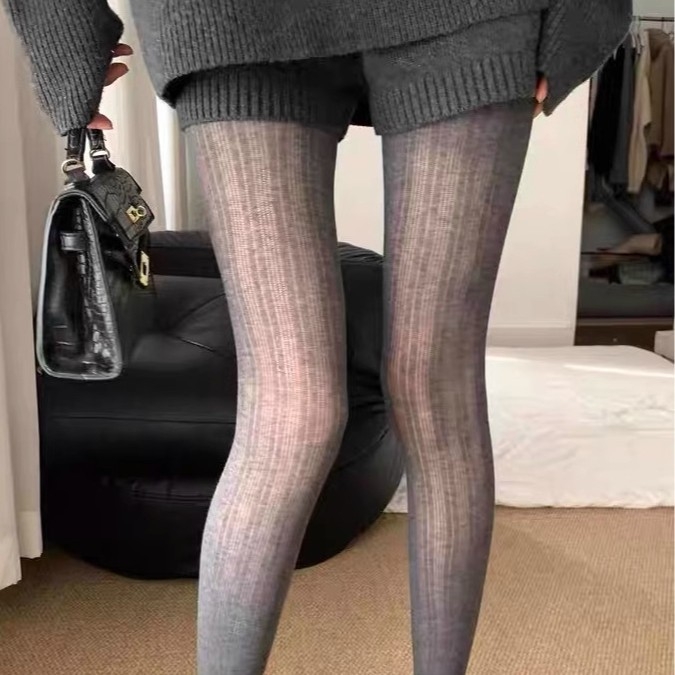 Miu Style Sive pančice s visokim pojasom, elastične, oblikuju noge