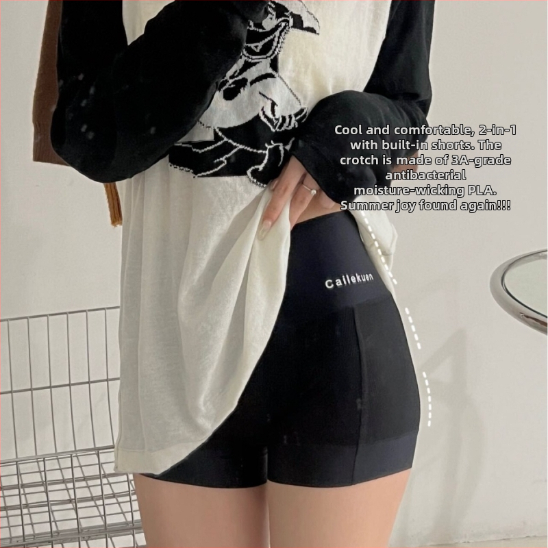 Letné dámske nohavice z Ice Silk – 2v1 legíny a šortky, ľahké, nepriehľadné, veľká veľkosť