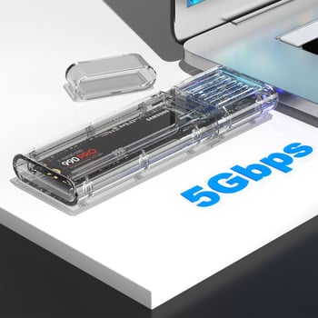 Vanjska kutija za SSD M.2 NVMe s prozirnim kućištem, USB 3.2, odvojiva