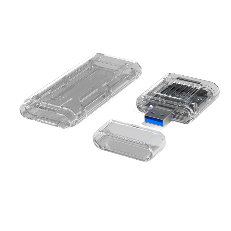 Vanjska kutija za SSD M.2 NVMe s prozirnim kućištem, USB 3.2, odvojiva