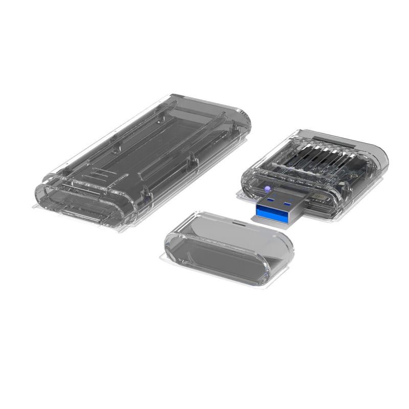 Vanjska kutija za SSD M.2 NVMe s prozirnim kućištem, USB 3.2, odvojiva