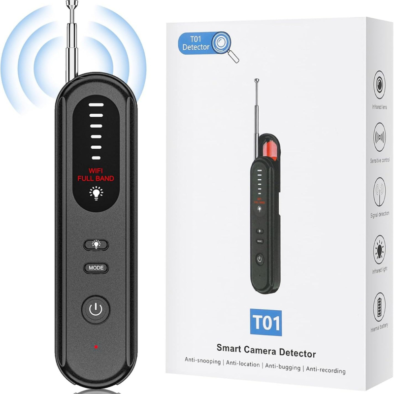 T01 detector wireless pentru camere ascunse cu scaner de lentile infraroase