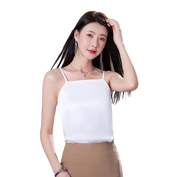 Ženski satenski top s uskim trakama, korejski stil, formalni osnovni komad