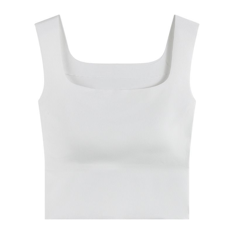 Bez rukava camisola s kvadratnim izrezom i jastučićima za prsa, Ice Silk tkanina, uski kroj