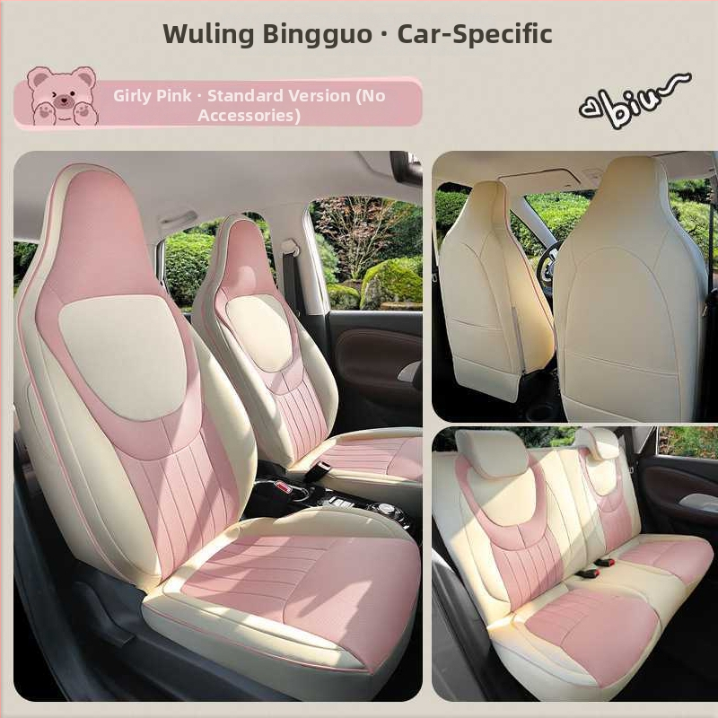 Kožené autosedadlové vankúše s kresleným motívom pre Wuling Bingo – štyri-sezónové vankúše sedadiel