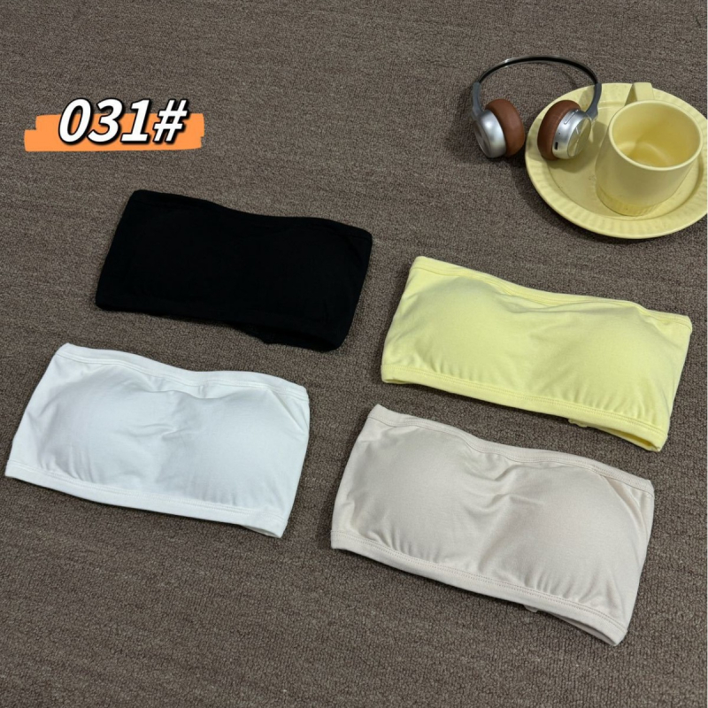 031# Seksi top bez naramenica s prorezanim uzorkom i križnim leđima, proljeće-ljeto, novi model