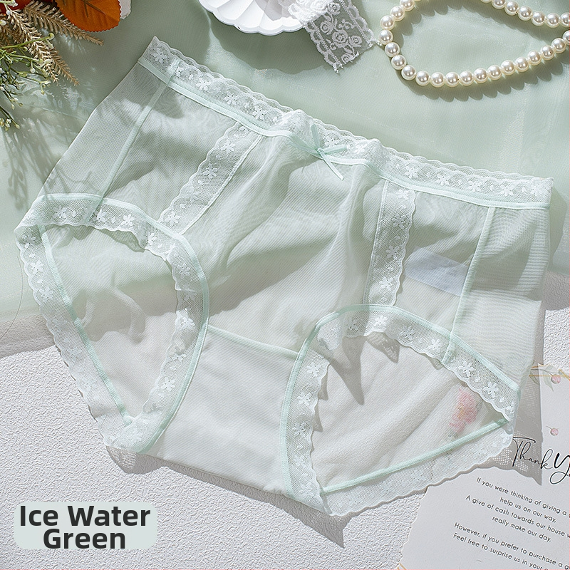 Prozračne ženske gaćice od ice silk s Mulberry svilenim podstavkom, 7A kvalitete, jednobojne, lagane, srednji pojas.