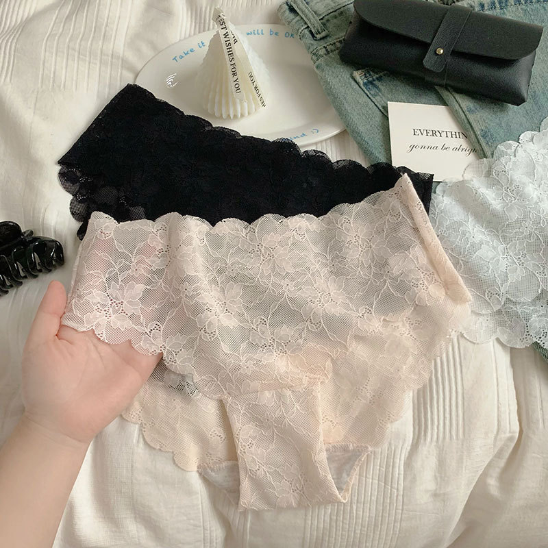 Seksi ženske gaćice s čipkom u japanskom stilu, niski pojas, pamuk uložak